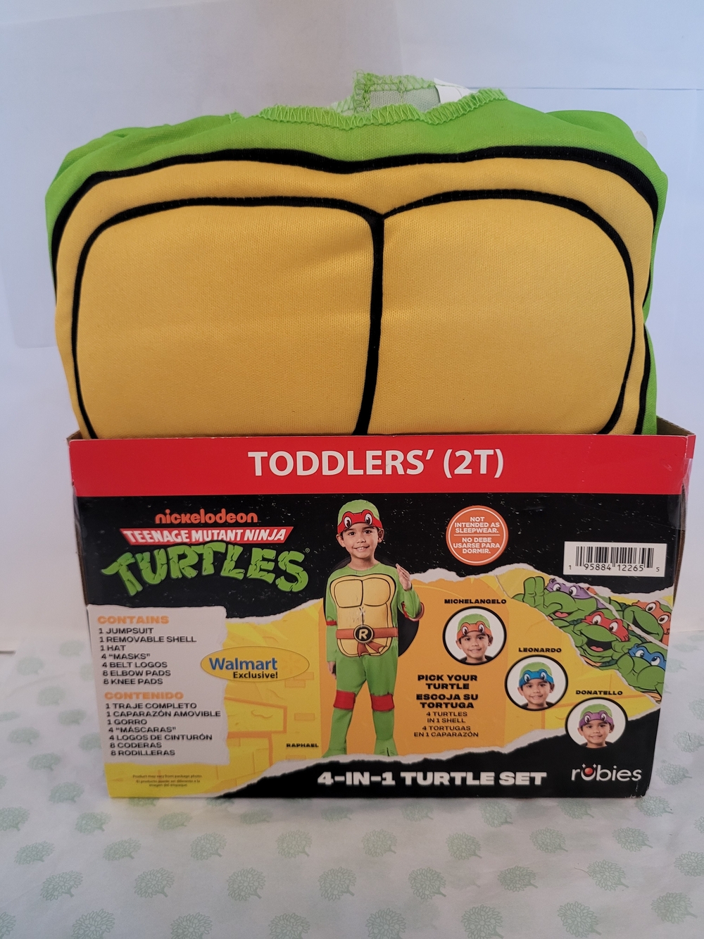 Nickelodeon Teenage Mutant Ninja Turtles Green and Yellow Toddler Jumpsuit (2T)